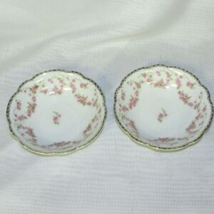 2 Antique Bridal Rose Berry or Dessert Bowls ALTROHLAU MZ CZECHOSLOVAKIA Floral